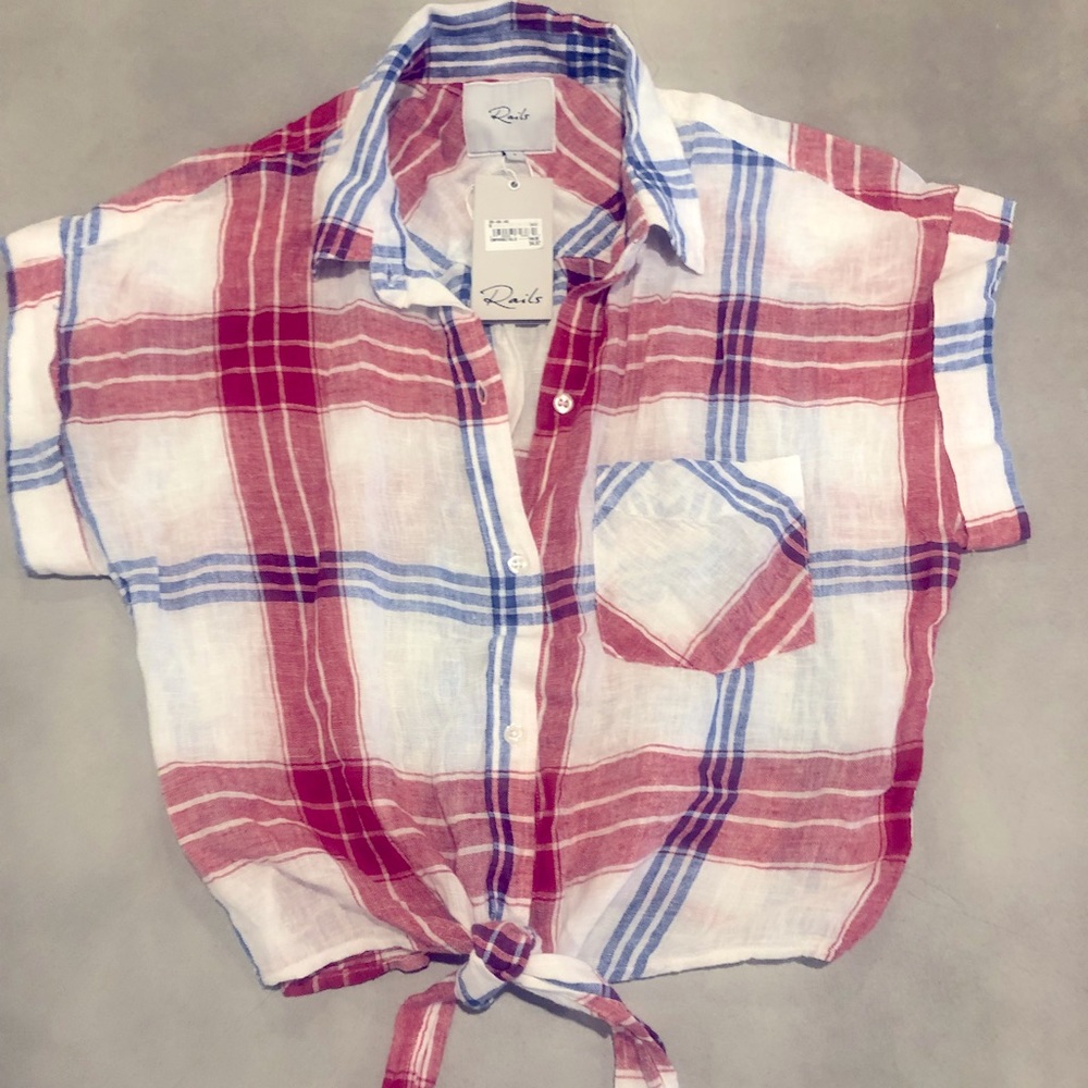 Rails tie knot shirt red white & blue